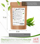 Ceai Uniqo Matcha pudră 200 g în ambalaj ecologic reîncărcabil