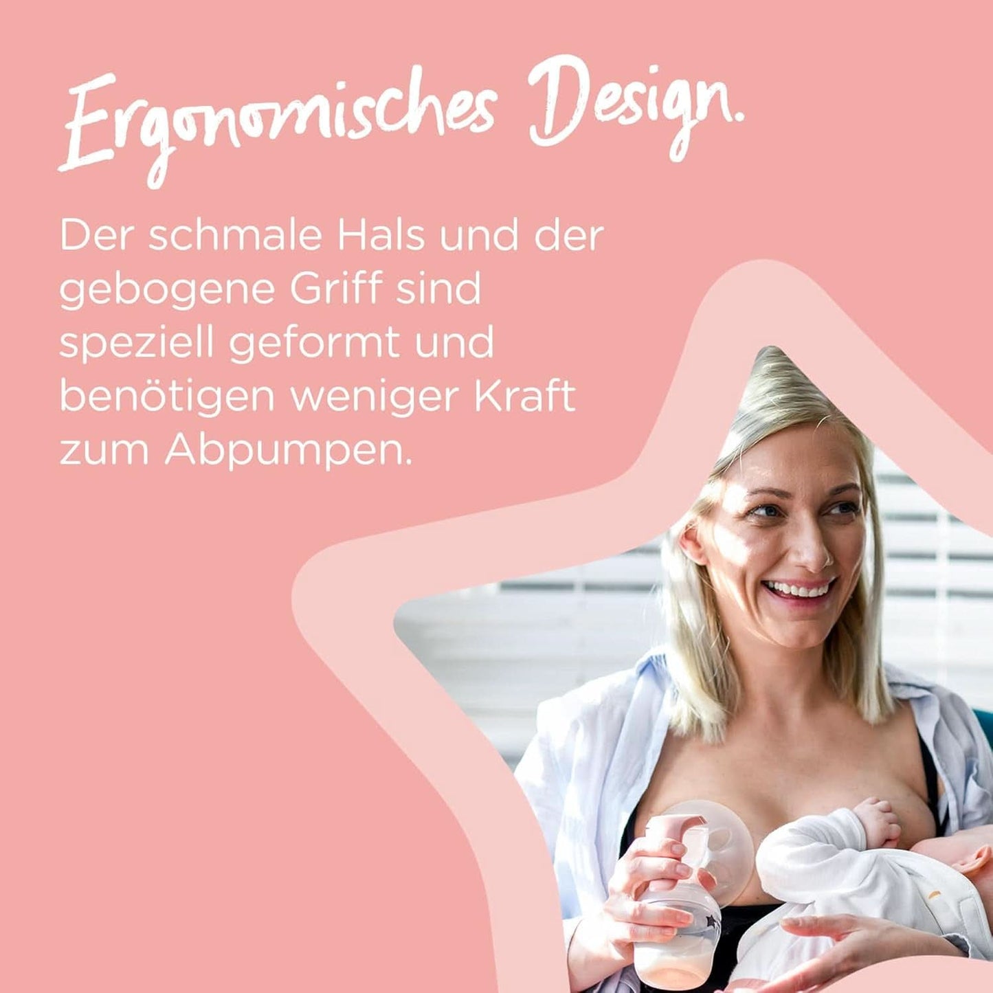 Tommee Tippee Made for Me Manuelle Einzel-Milchpumpe, Starke Saugkraft, Ergonomischer Griff, Tragbare Und Leise Milchpumpe, Samt Babyflasche Accesorii Hrana si Alaptare Bebe Naty Shop