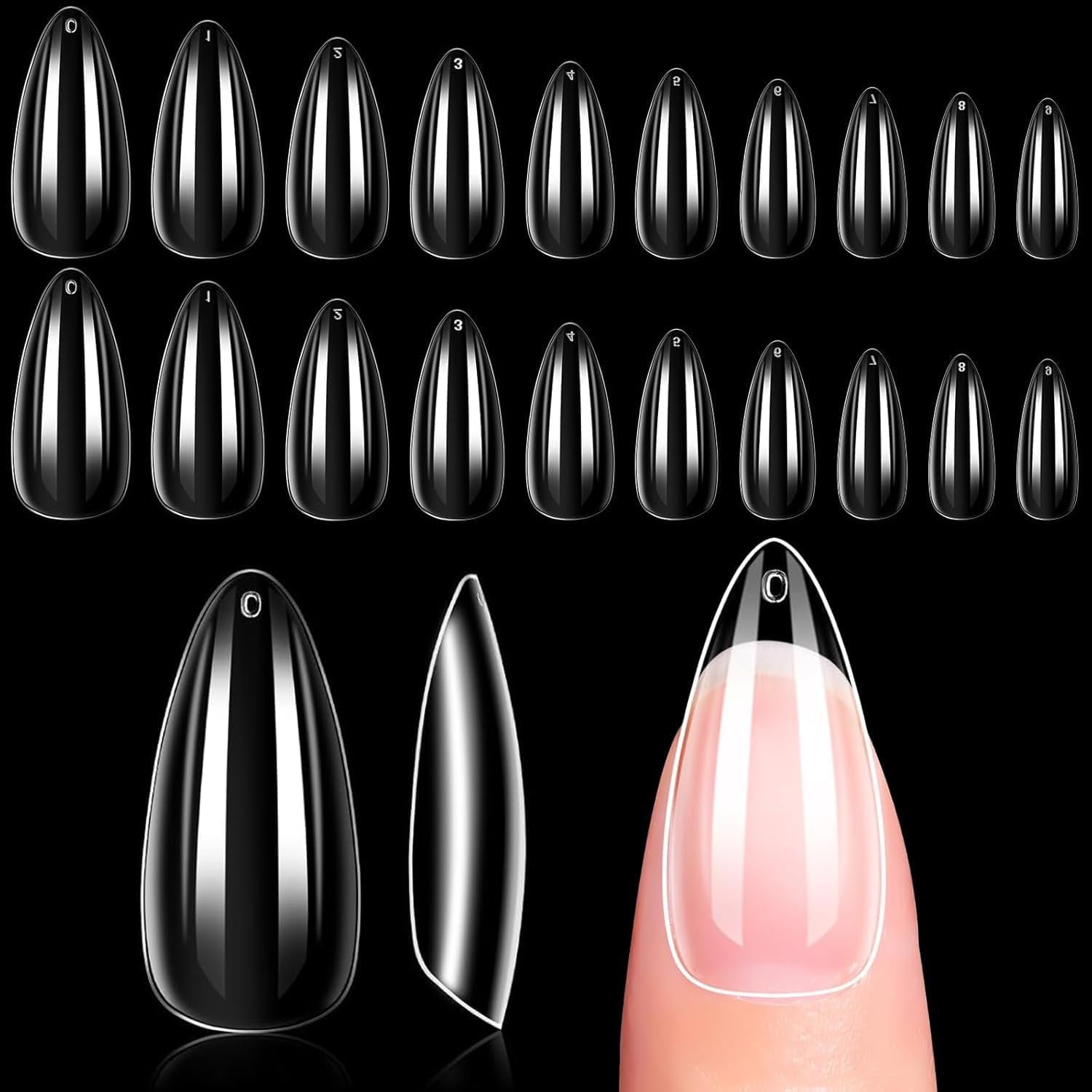 Suport acrilic pentru unghii Makartt, suport pentru unghii magnetic, suport pentru unghii, suport pentru unghii roz transparent, cu 48 de chit adeziv