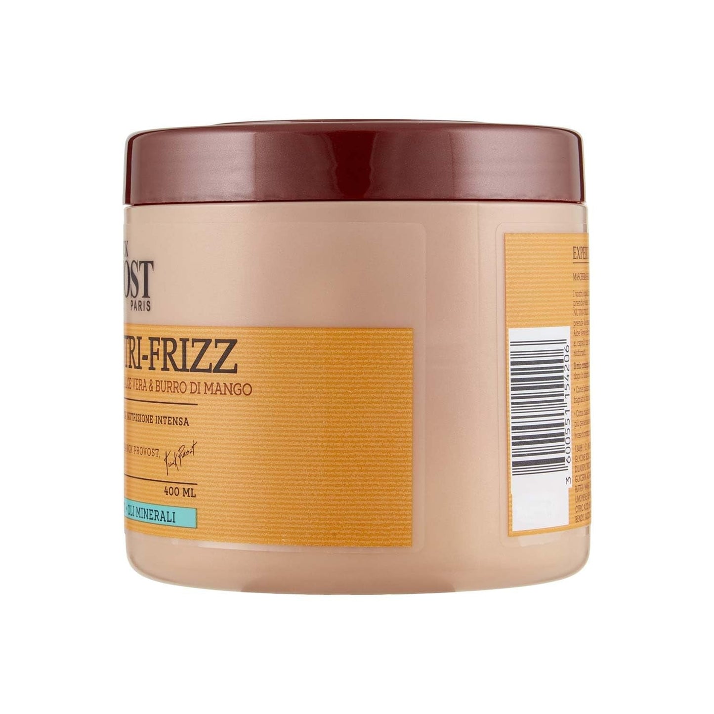Franck Provost, Expert Nutri Frizz Mască de păr profesională pentru păr uscat sau creț, efect hidratant, cu aloe vera și unt de mango, 400 ml Masca de par Naty Shop