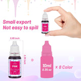 Colorant alimentar 8x10ml – Set de coloranți alimentari lichidi foarte concentrați pentru copt, prăjituri, fursecuri, glazură, macaroane, fondant – Colorant alimentar vibrant pentru săpunuri DIY, slime, meșteșuguri