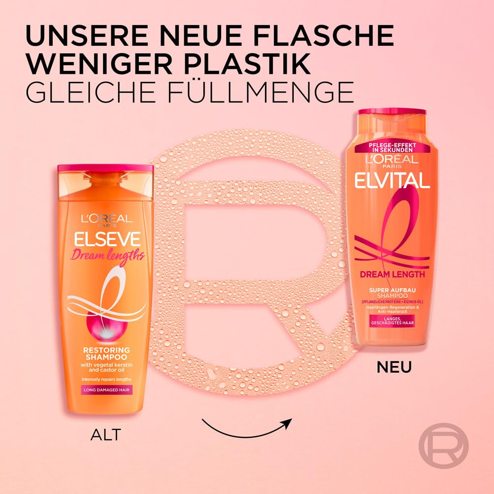 L'Oréal Paris Elvital Dream Length Super Building Shampoo, pentru păr lung ca de vis Duș și baie L'Oréal