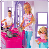 Simba 104661996 - Steffi Love Dreamhouse, Casă de joacă mare, 4 camere, FĂRĂ PUPPETS, 84cm înălțime, Două etaje, Clopoțel funcțional, Pliabil Casute de papusi Naty Shop