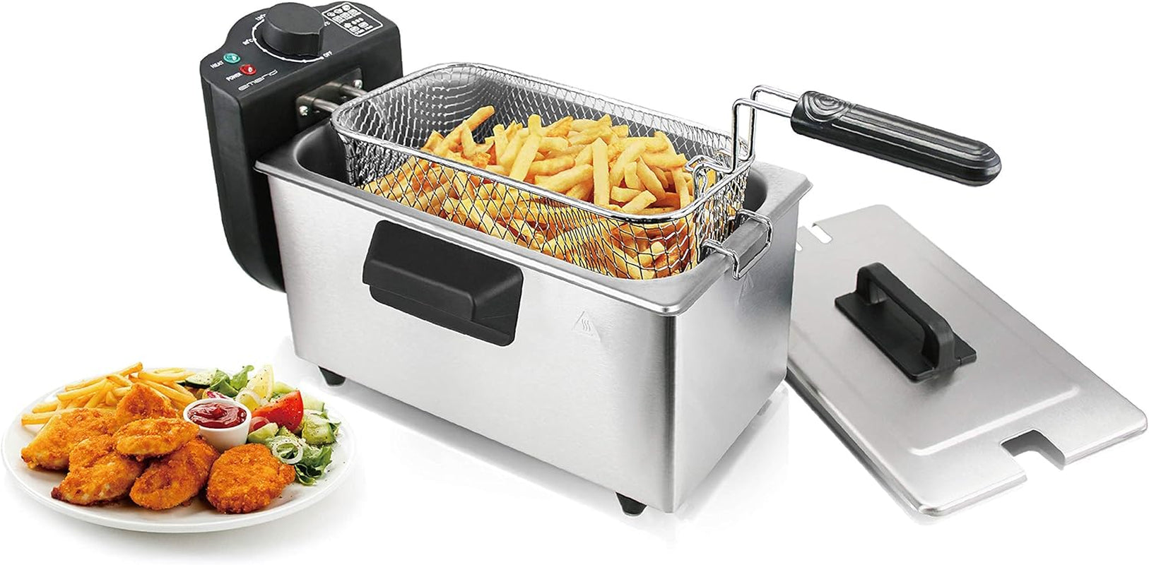 Friteuză cu ulei Emerio 3.0L cu tehnologie Cold Zone, 2000 W Electrocasnice Naty Shop