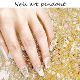 50 Stück Gold Nail Charms, 3D Glänzend Nail Art Charms, Glitzersteine Nägel Perle Legierung Nagel, Schmetterling Strasssteine Nägel Charms, DIY Nail Art Zubehör, Für Mädchen Frauen