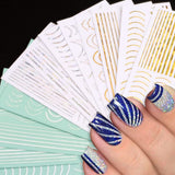 12 foi cu laser sclipici linii autocolante unghii autoadezive autocolante holografice dungi bronz autocolante unghii linie franceză arcuri curbe linii ondulate autocolante unghii accesorii Nail Art