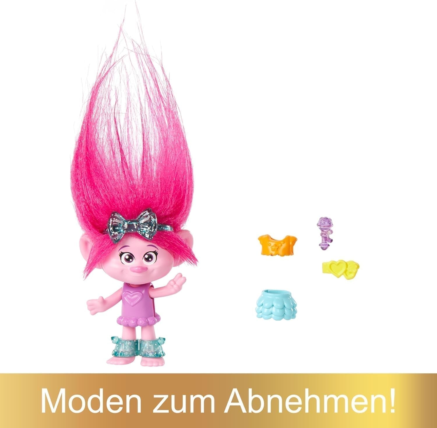 Mattel DREAMWORKS TROLLS Together Strong - Surprize păroase Poppy Queen Poppy, Viva, Branch And Guy Diamond Plush Hair, 2 Surprize păroase, Accesoriu, Pentru copii cu vârsta peste 3 ani, HNF10 Papusi Naty Shop