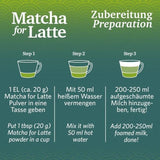 Matcha pentru latte Amestec de ceai verde cu zahăr din trestie, 400 g, vegan, pentru 20 porții