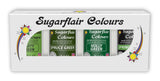 Coloranți alimentari Sugarflair pentru paste, verde, set de 4, coloranți alimentari pentru paste, fondant, marțipan, pastă de zahăr, cremă de unt și multe altele: verde ilex, verde primăvară, verde molid, verde petrecere - set de 4