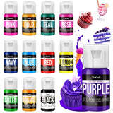 Colorant alimentar în gel - 22 de culori x 6G, colorant alimentar în gel foarte concentrat pentru prăjituri, copt, ouă de Paște, băuturi - Colorant alimentar fără zahăr pentru fondant, glazură, slime, decorarea torturilor