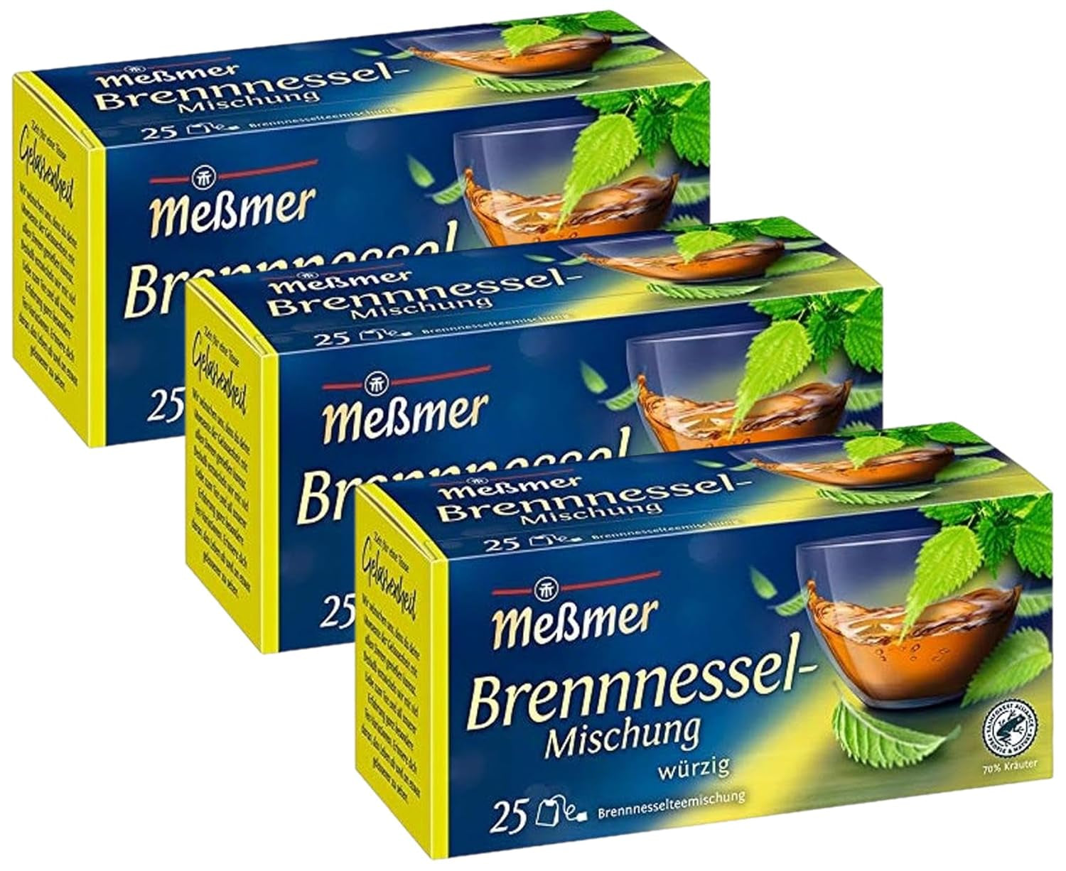 Meßmer Amestec de urzică | 25 | Pliculețe de ceai | Vegan | Fără gluten | Fără lactoză