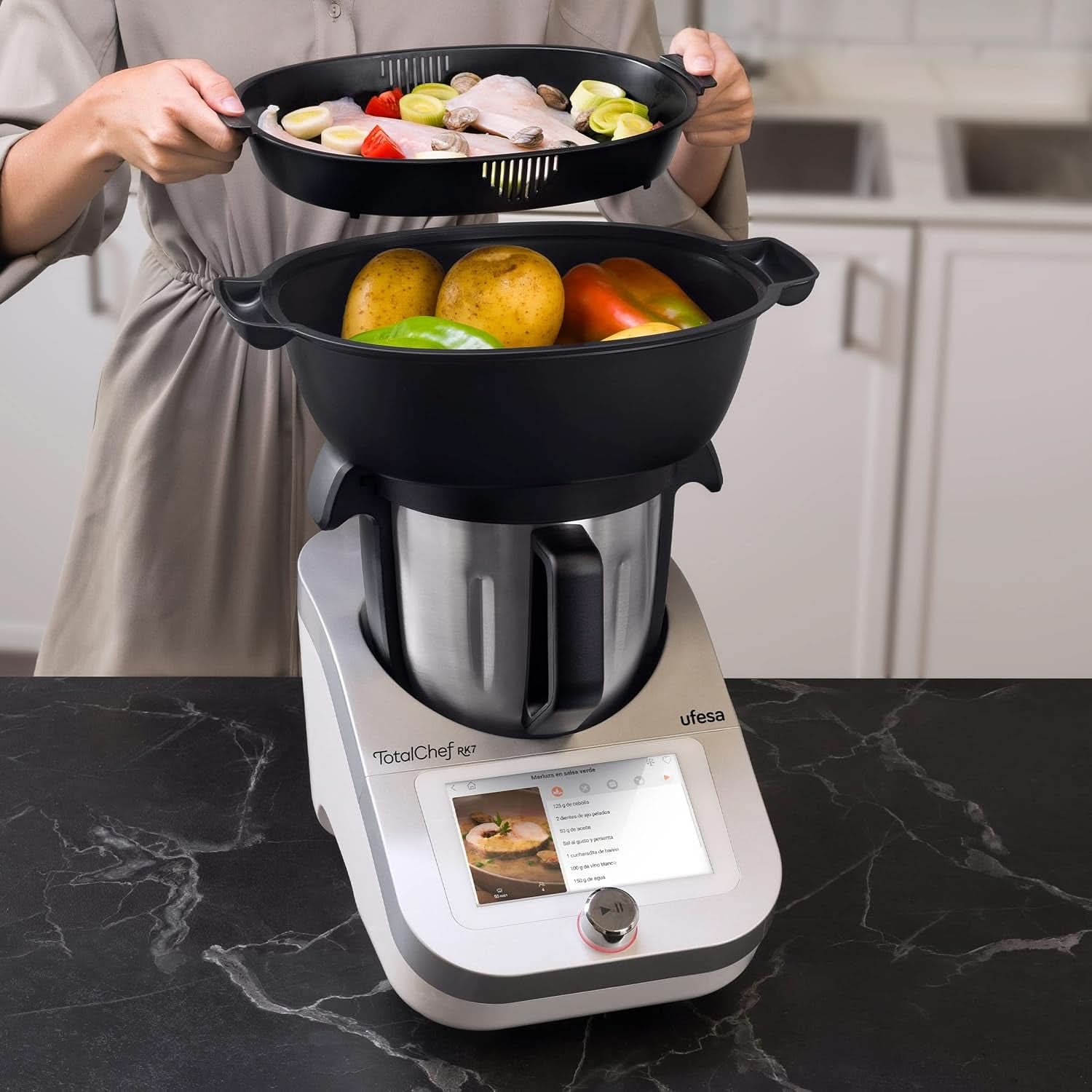 Ufesa Totalchef RK7, robot de bucătărie multifuncțional cu funcție de gătit, WLAN, 30 functii Naty Shop