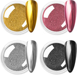 Chrom Nagel Pulver 4 Farben Irisierendes Aurora Pulver Metallic Spiegel Effekt Pigment Pearlescent Meerjungfrau Glitter Einhorn Glitter Für Gel Polish Nail Art Dekoration-Purpurgrüner Jadeit