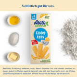 Biscuiți Alete Conscious pentru copii, de la 8 luni, biscuiți cu unt din grâu pentru copii, biscuiți ambalați convenabil ca o gustare mică, perfecți pentru drum și între ore, 1 x 180 g
