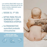 Șervețele umede Suavinex Aqua Care pentru bebeluși, 60 de unități, șervețele demachiante 99% apă, fibre de origine vegetală, cu aloe vera, fără parfum și alcool, testate dermatologic, potrivite pentru pielea sensibilă