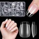 Unghii false scurte, model balerină, 120 bucăți, pentru lipire, 12 dimensiuni, unghii artificiale scurte, gel moale, acoperire completă, vârfuri de unghii pentru unghii cu gel scurte, S