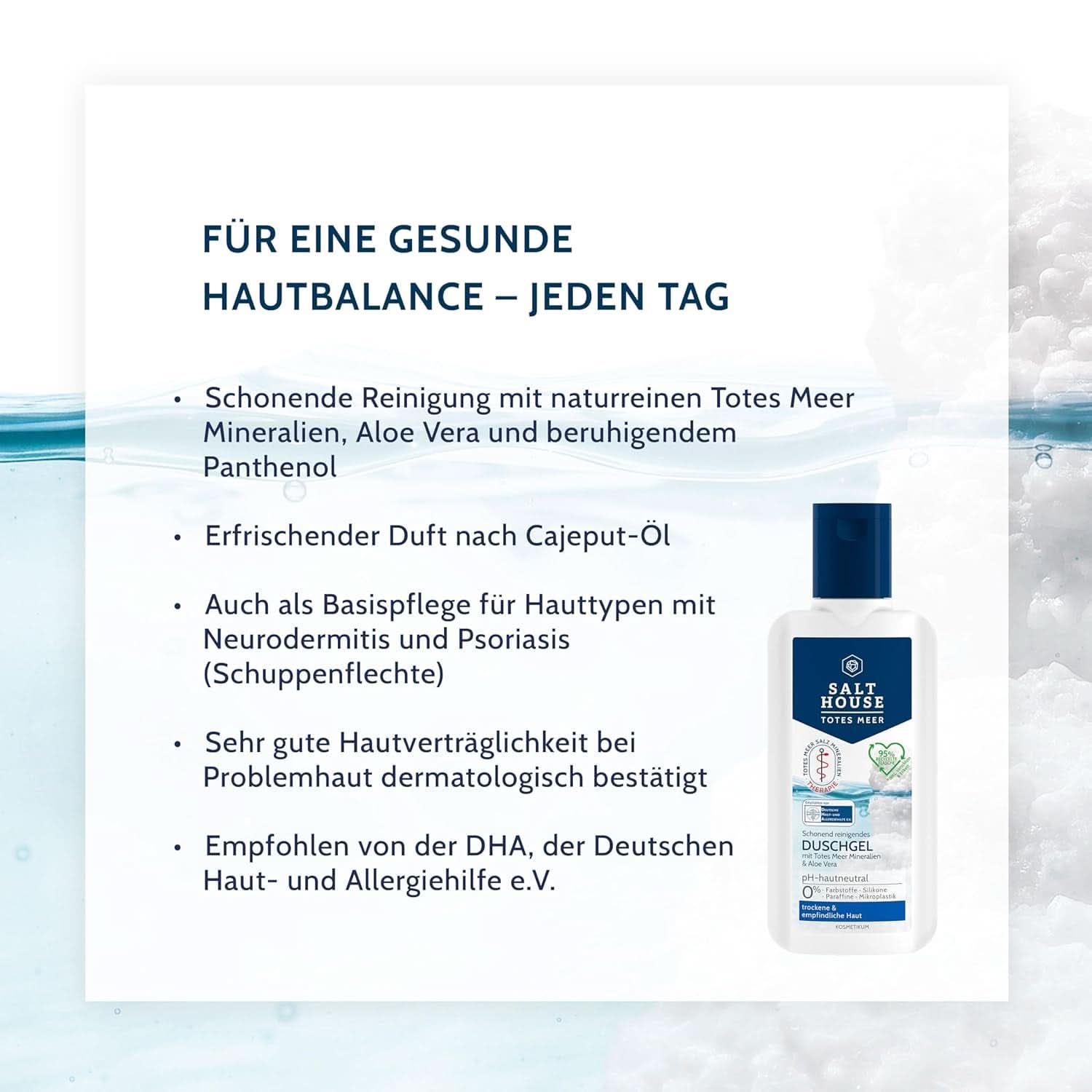 Salthouse Dead Sea Therapy, Gel de duș cu Aloe Vera, 250 ml Duș și baie Naty Shop