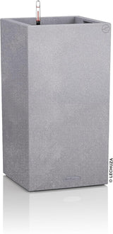 Lechuza CANTO Stone 30 înălțime, Negru grafit, Plastic de înaltă calitate, Include sistem de udare, Inserție de plantare detașabilă, Pentru uz interior și exterior, 13602, 30x30x56 cm