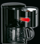 Espressor Braun KF 47 BK - Espressor cu filtru și carafă de sticlă pentru cafea clasică la filtru, cafea aromată datorită sistemului OptiBrew, sistem anti-picurare, oprire automată, negru