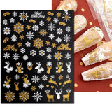 JMEOWIO Nagelsticker Weihnachten 9 Blatt Nail Art Sticker Selbstklebend Nagelaufkleber Schneeflocke Schneemann Festival Weißes Gold Dekoration Nageldesign Zubehör
