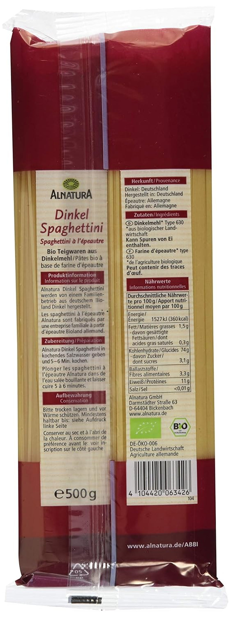 Spaghete din spelta organică, 500g