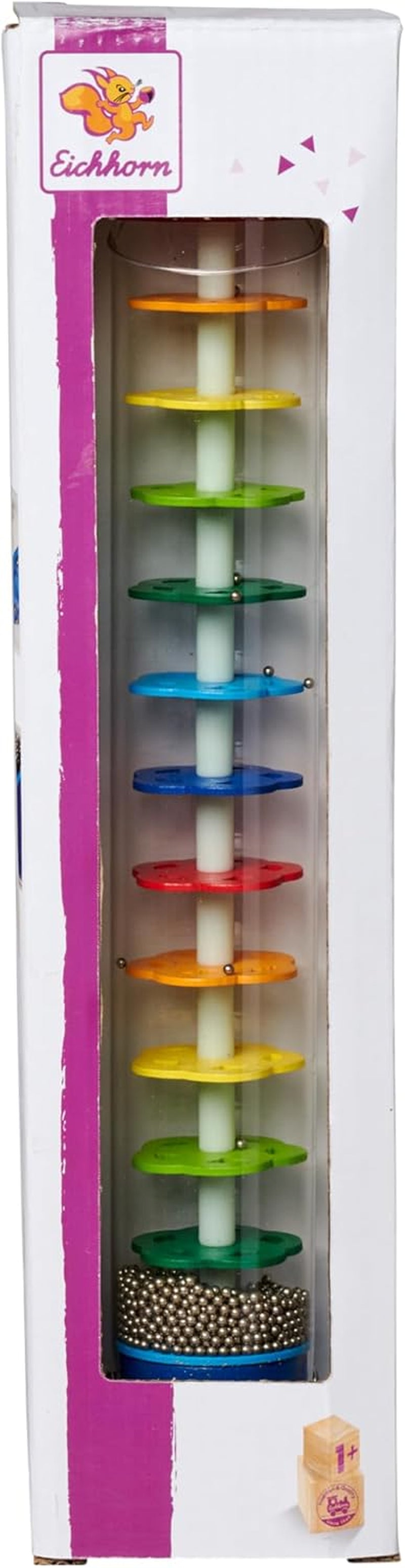 Eichhorn 100003446 - Rainmaker din lemn masiv, tub din plastic cu bile metalice, 32x5cm Jucarii Bebe Naty Shop