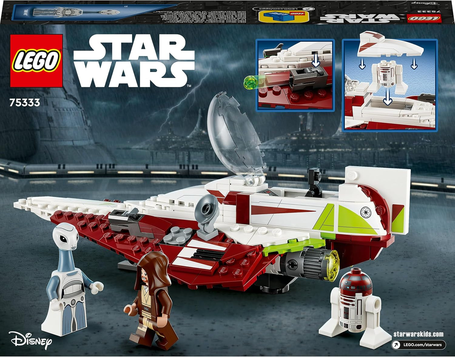 LEGO Star Wars Luptătorul stelar Jedi al lui Obi-Wan Kenobi, jucărie construibilă cu Taun We, figurină droid și sabie laser, Set Atacul clonelor 75333 Seturi de constructie Besuche den LEGO-Store