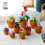 Mini plante LEGO Icons, 9 flori artificiale de construit, set de colecție botanică pentru adulți cu ghiveci de teracotă construibil, decorațiuni pentru casă, cadou pentru femei și bărbați 10329 Seturi de constructie Besuche den LEGO-Store