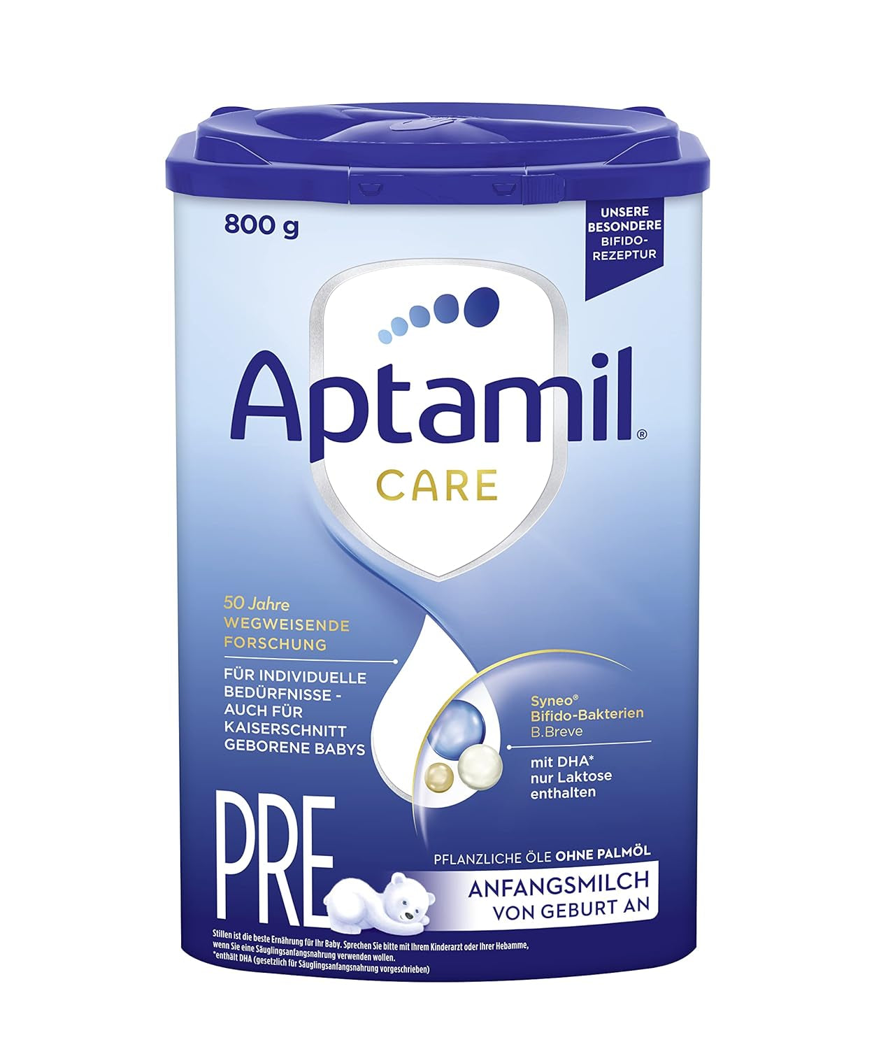 Aptamil Care PRE – Anfangsmilch von Geburt an, Mit DHA & Comfort – Spezialnahrung von Geburt an, Zum Diät Management, Bei Koliken, Blähungen & Verstopfungen, Palmöl, Milchpulver, 1x 800 g