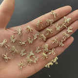50Stück 3D Gold Bow Nail Charms Butterfly Nail Art Charms Legierung Bogen Nagel Charms Nägel Zubehör Schleife Nagelschmuck Metall Schleifen Schmetterling Nageldesign Nagelanhänger Nailart Strasssteine