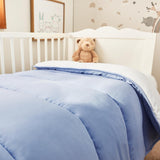 Pikolin Home - Plapumă reversibilă 300 G - Umplutură nordică bicoloră - Pentru pătuț 60 - Umplută cu pene, caldă, respirabilă, albastru/alb, 100 X 120 cm Plapumi si pilote Naty Shop