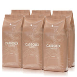 Boabe întregi de cafea CARROUX Crema (6 x 500g) - Boabe de cafea premium din Hamburg - Prăjite tradițional proaspăt