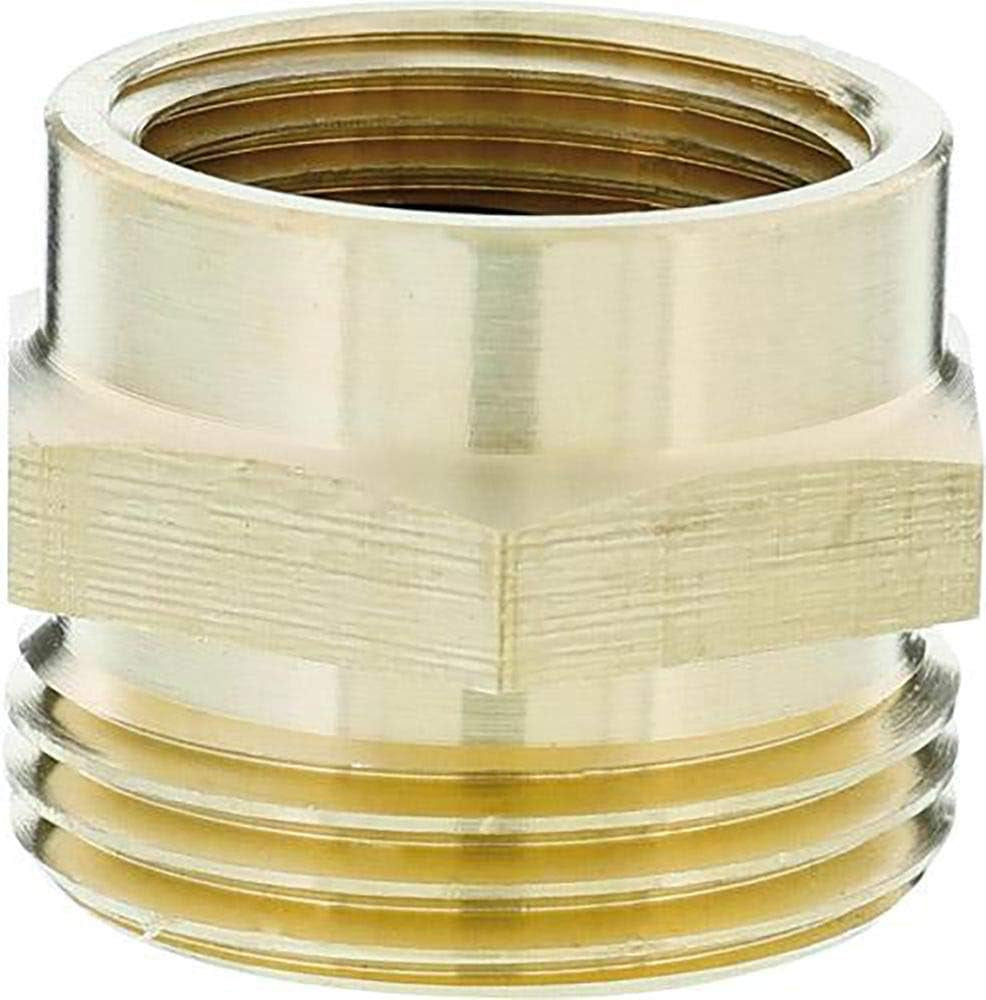 Niplu filetat din alamă Gardena: Conector din alamă pentru conectarea pe ambele părți, de exemplu la pompe, filet de țeavă 26,5 mm (G 3/4 inch) (7260-20)