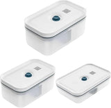 Zwilling Fresh & Save set de cutii de prânz cu vid / depozitare în frigider, 3 buc, plastic, semi-transparent, La Mer Cutii depozitare alimente Naty Shop Titlu implicit