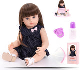 ZIYIUI 22 inch (55 cm) Păpușă Reborn Baby Fetiță Corp Complet Silicon Vinil Realistică Păpuși Reborn Reale Nou-născute Fetiță cu Păr Lung Cadouri pentru Copii Jucărie Realistică Manuală