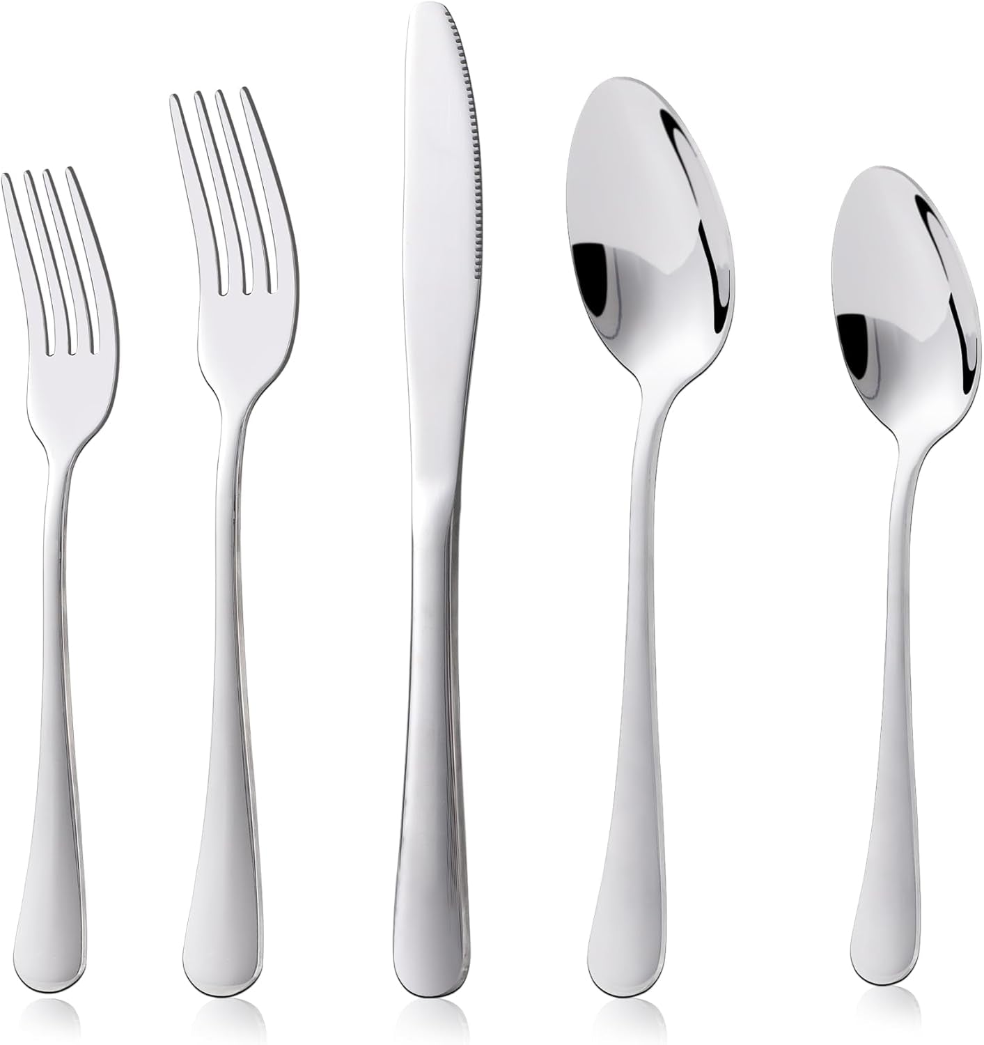 Kitchenboss set tacâmuri 6 persoane: Set de tacâmuri 20 sau 30 de piese Bucatarie Naty Shop Argintiu 20 bucati