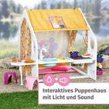 Casă de păpuși BABY born, Căsuță de weekend cu funcție de lumină și sunet, panouri laterale care se deschid, chiuvetă, grătar și multe accesorii, 832752, Zapf Creation