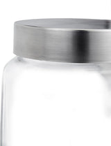 Borcane de bomboane Relaxdays, set de 4, 1,5 l, borcane de depozitare pentru dulciuri, alimente, bar de bomboane, capac din oțel inoxidabil, clar, transparent argintiu Cutii depozitare alimente Naty Shop
