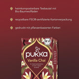 Pukka | Amestec de ceaiuri aromatizate bio „Vanilla Chai” | Scorțișoară, ghimbir și vanilie | Ceai pentru o răsfățare cu dulceață naturală | Pachet de 1 | 20 pliculețe de ceai