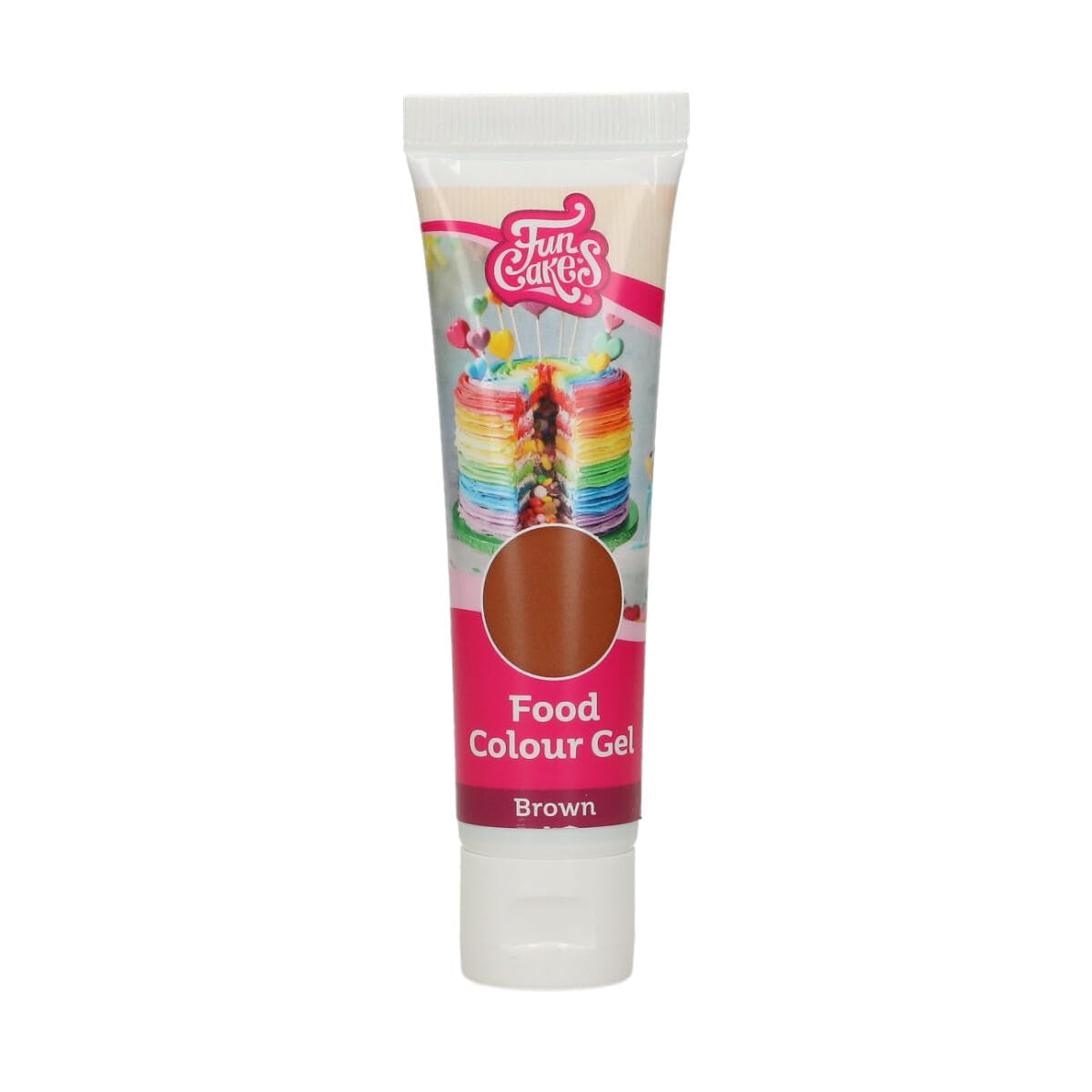 Colorant alimentar Funcakes, gel maro: Colorant alimentar foarte concentrat pentru aluat, cremă, fondant și marțipan. Dozare ușoară. Picătură individuală pentru a crea culori vibrante. Halal. 30 g.