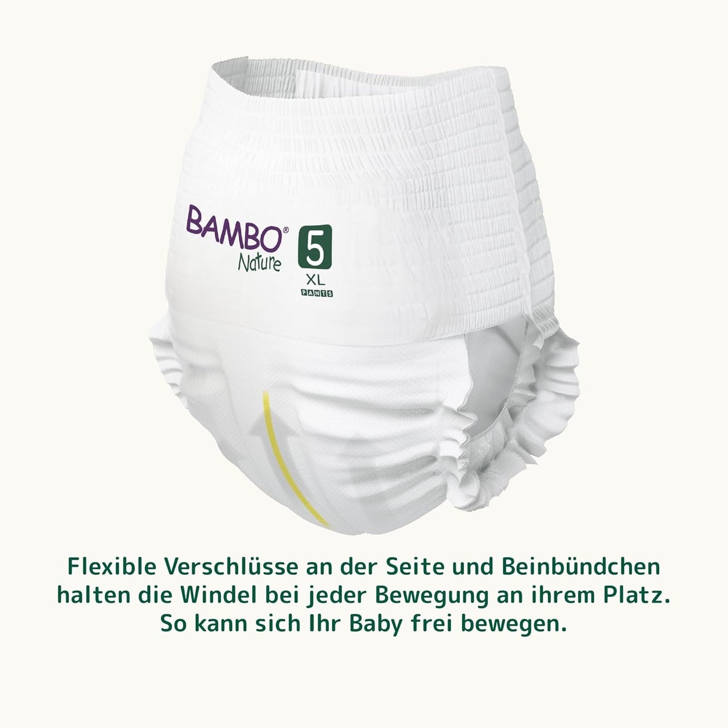 Scutece Bambo Nature, mărimea 5 (11-17 kg) - cutie lunară cu 95 bucăți | Scutece cu protecție îmbunătățită împotriva scurgerilor | Confort și libertate supreme pentru copiii activi | Scutece testate dermatologic
