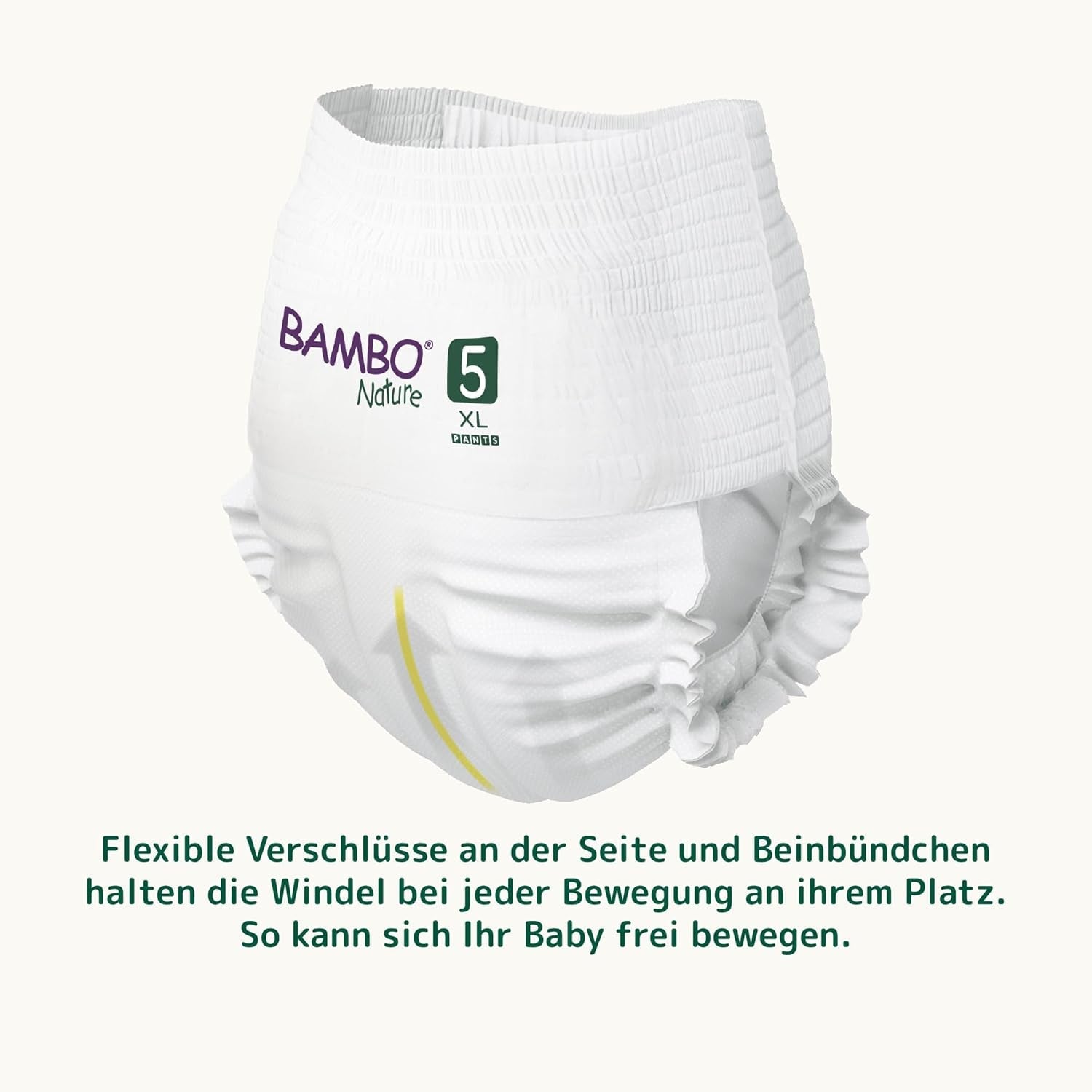 Scutece Bambo Nature, mărimea 5 (11-17 kg) - cutie lunară cu 95 bucăți | Scutece cu protecție îmbunătățită împotriva scurgerilor | Confort și libertate supreme pentru copiii activi | Scutece testate dermatologic