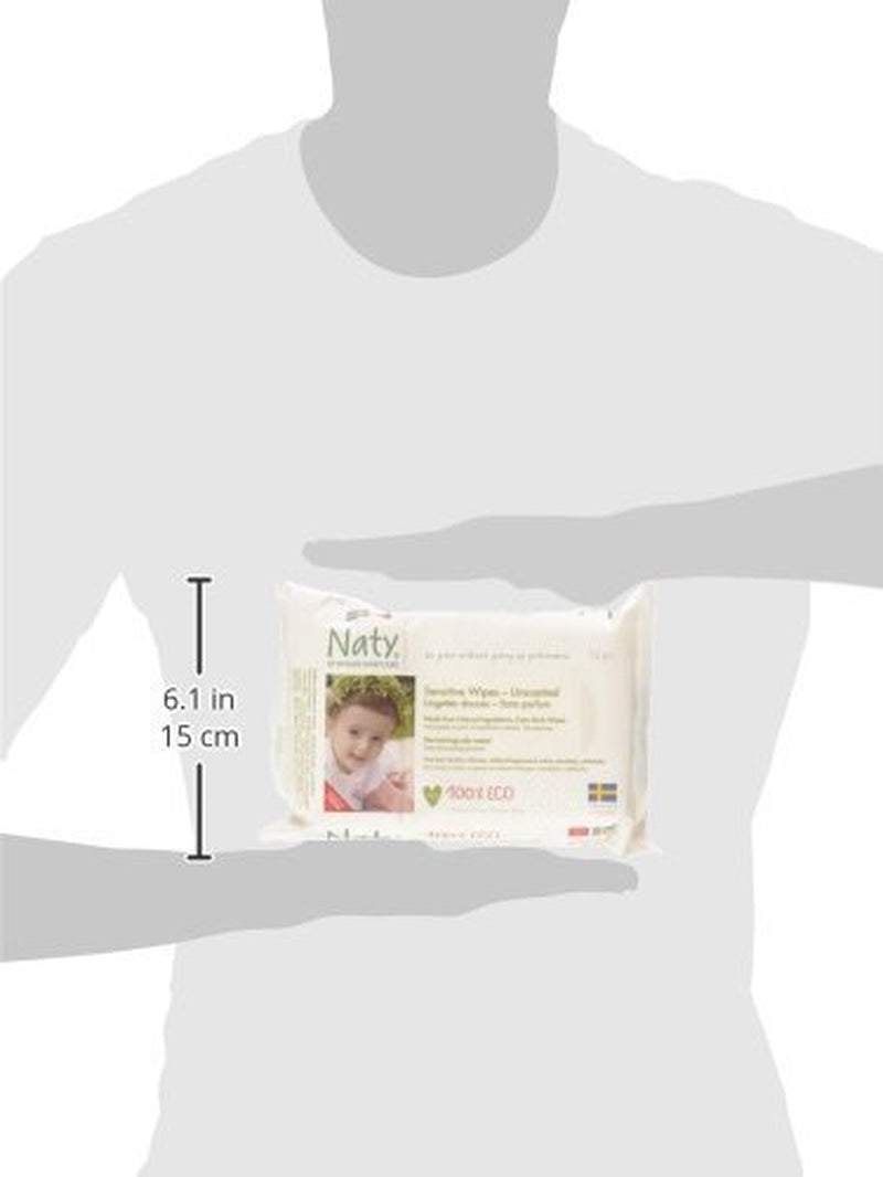 Eco by Naty Babycare, Șervețele umede ecologice pentru bebeluși, fără parfum, 56 de scutece