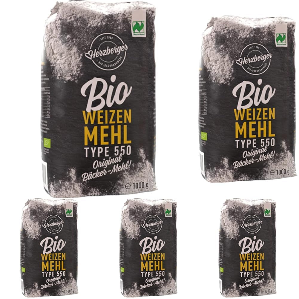 Făină de grâu Herzberger Organic Naturland Tip 550, 1 kg