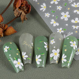 5Pcs Geprägte Gänseblümchen Nagelsticker Selbstklebend Blumen Nagelaufkleber Gänseblümchen Schmetterling Nagel Sticker Nageldesign Aufkleber Nägel Zubehör Blume Nail Sticker Flower Nail Art Stickers