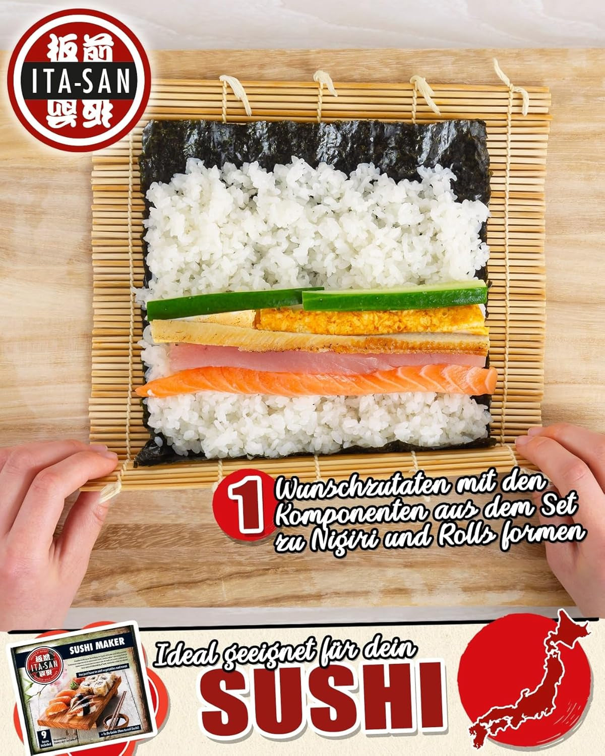 Set Sushi ITA-SAN (set complet de 9 piese, ideal pentru începători, pentru încercare sau cadou) 1 pachet