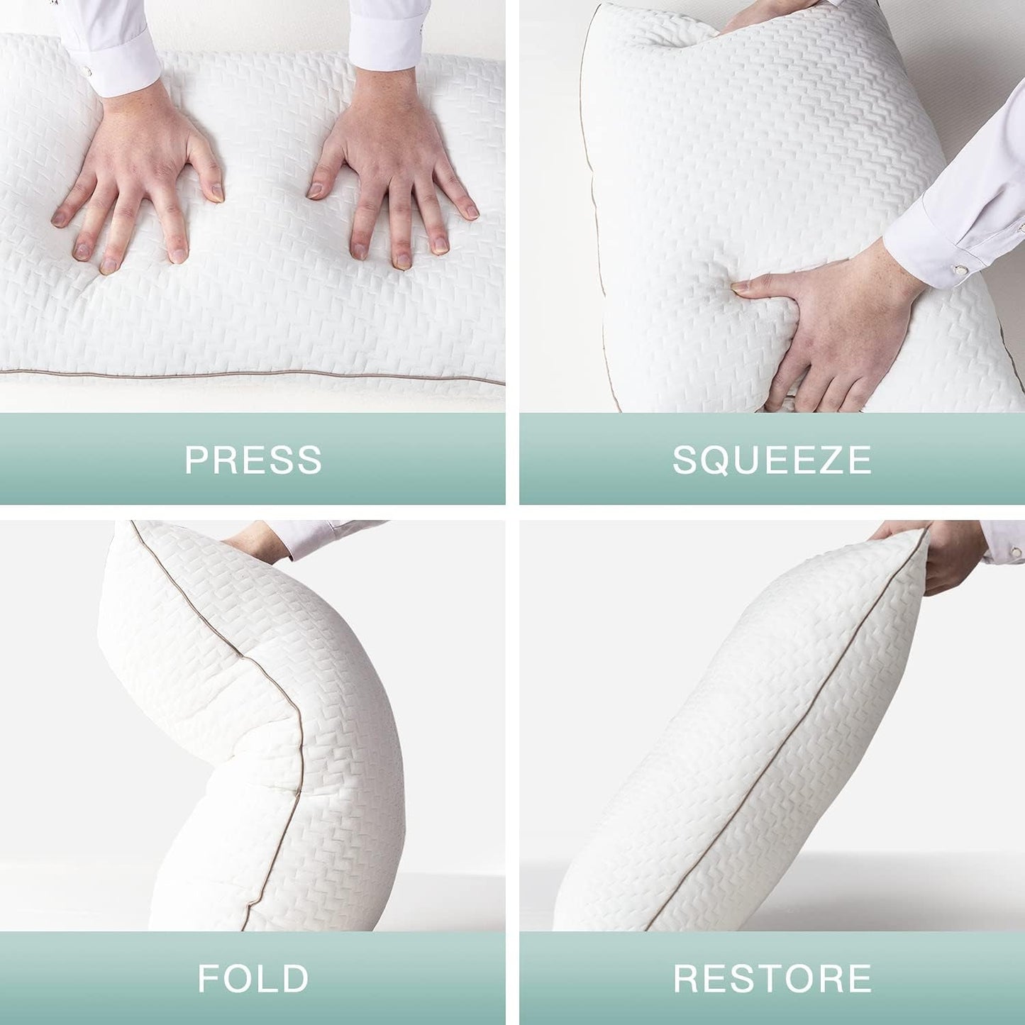 Pernă Bedstory, Pernă de dormit, 2 bucăți, Hipoalergenică, Pernă anti-praf, În jos, Calitate alternativă, Pernă de pat pentru cei care dorm pe spate, stomac și lateral, Dimensiune standard, Lavabilă, 42 X 70 Cm Perne standard Naty Shop