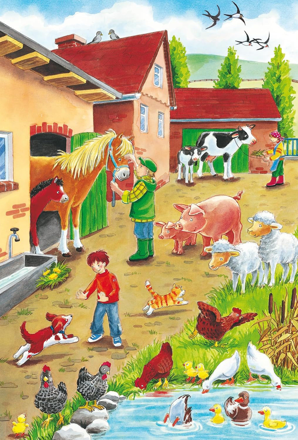 Schmidt Spiele 56216 Puzzle jigsaw pentru copii, 3X24 piese Puzzle Naty Shop