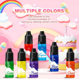 Colorant alimentar gel - 7 x 15 ml Coloranți alimentari concentrați în culorile curcubeului pentru decorarea torturilor, copt, fursecuri, macaroane - Colorant alimentar fără zahăr pentru băuturi, decorarea torturilor, slime DIY
