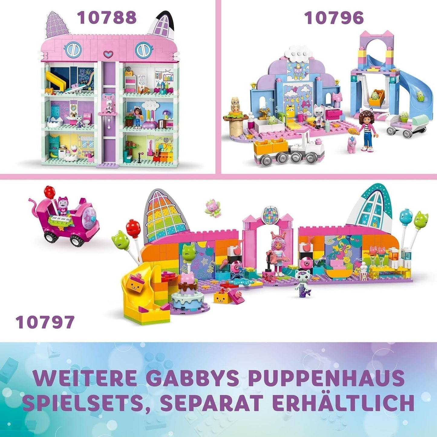 LEGO 4+ Gabby's Dollhouse Gabby's Party Room, Disco Playset cu tobogan și figurine de animale pentru jocuri de rol creative, cadou pentru fete și băieți de la 4 ani 10797 Seturi de constructie Besuche den LEGO-Store